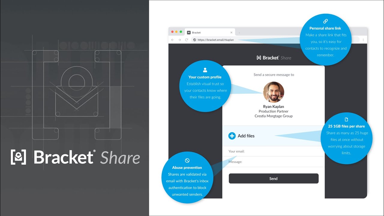 Bracket Share: Effortlessly Send & Receive Encrypted Files