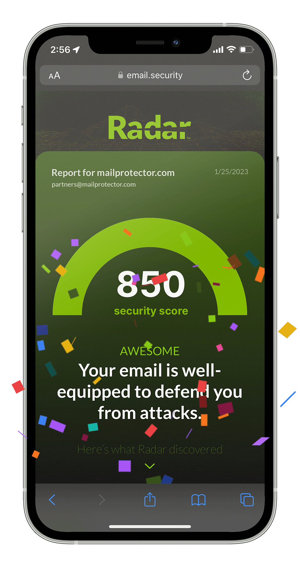 Radar gives you a personal email security score